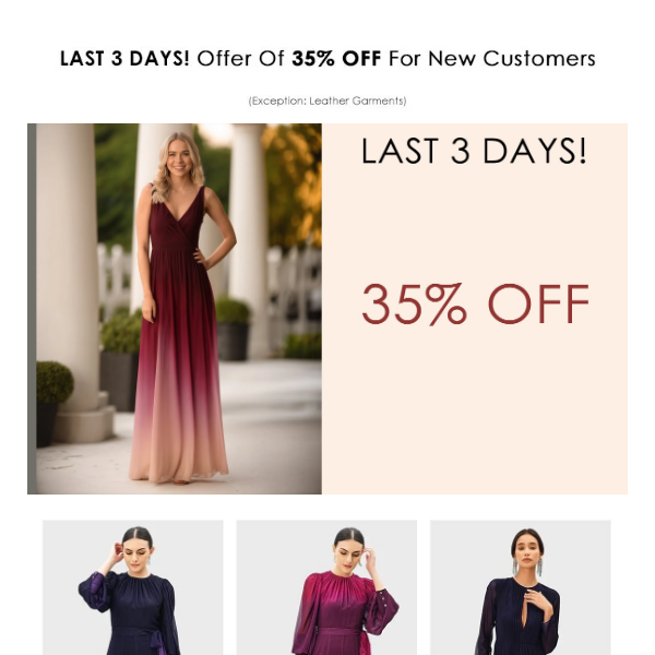 LAST 3 DAYS! Offer Of 35% OFF For New Customers