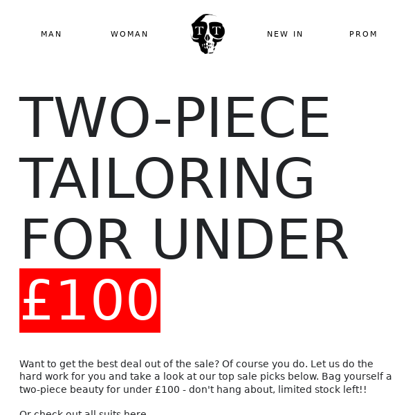 Two Piece Suits for Under £100!