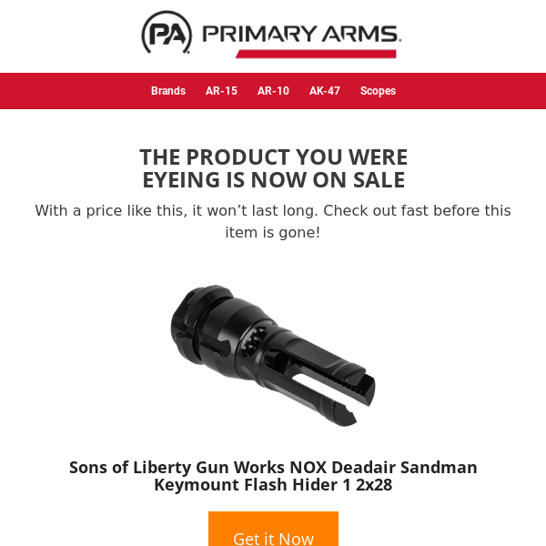 💲 Price drop! Sons of Liberty Gun Works NOX Deadair Sandman Keymount Flash Hider 1 2x28 is now on sale… 💲