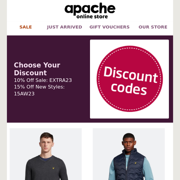 ⛔ Apache You Have 2 Discount Codes Inside