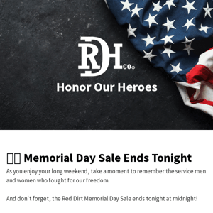 🗽Memorial Day Sale Ends Tonight!