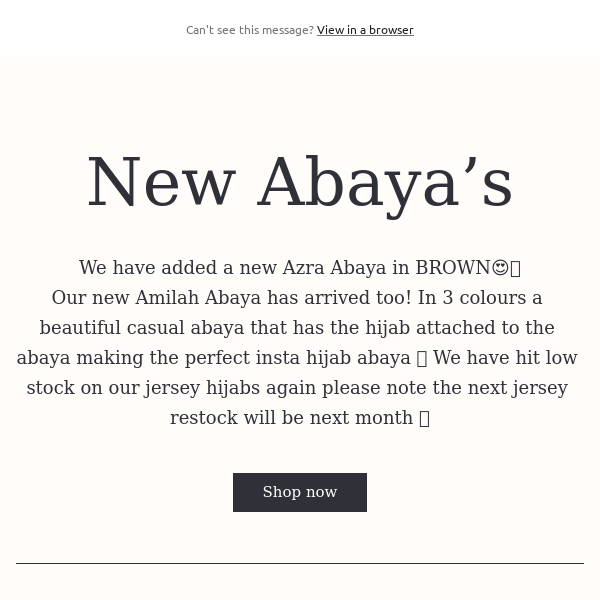 New Abaya’s