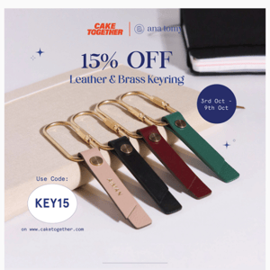 15% OFF Leather & Brass Keyrings 😍