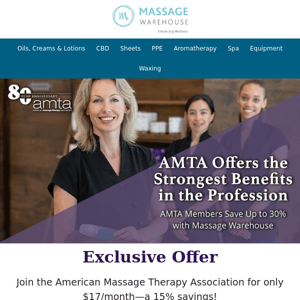 Unlock 15% Savings & a Welcome Gift with AMTA Membership!