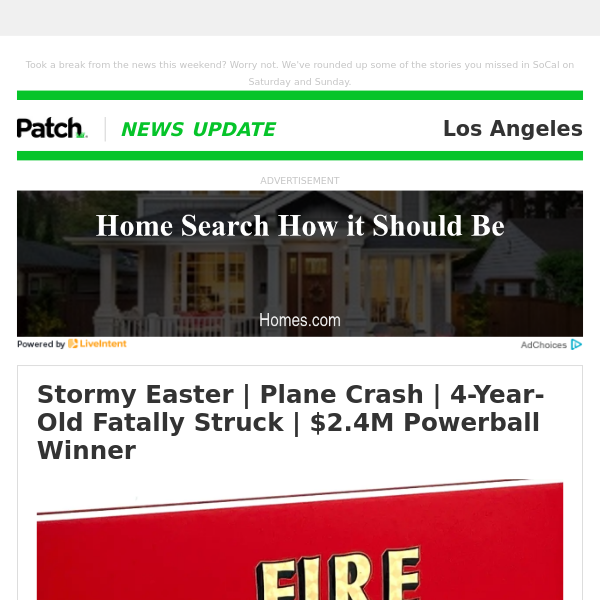 Stormy Easter | Plane Crash | 4-Year-Old Fatally Struck | $2.4M Powerball Winner (Mon 9:01:33 AM)