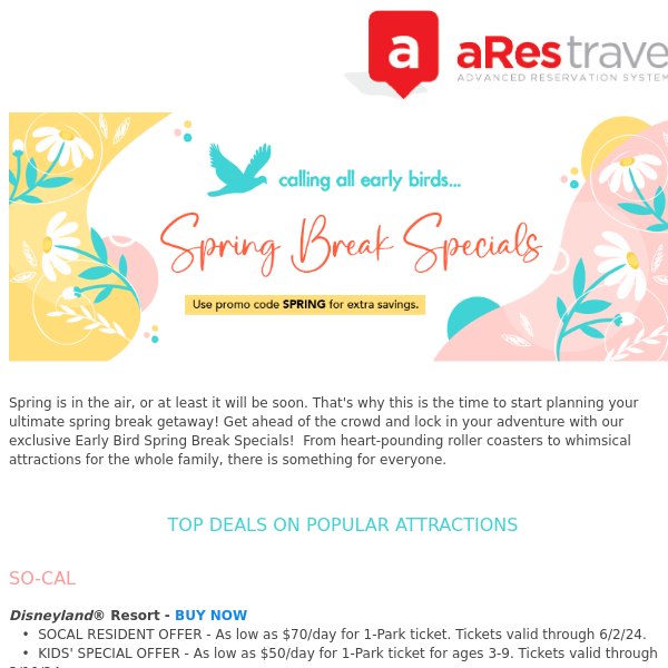 Spring into Savings: Early Bird Spring Break Deals Inside!