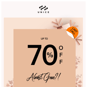 Going...going... 70% OFF (almost) gone...