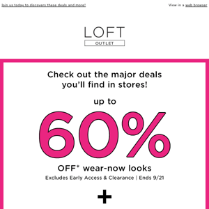 Up to 60% OFF 100s of looks + EXTRA 30% OFF clearance!