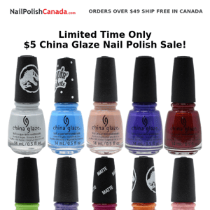 $5 China Glaze Nail Polish Sale