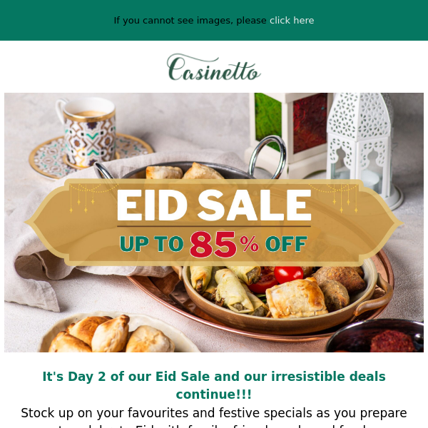 Offer Alert: Up to 85% off - Stock up for the Eid break! 🚨