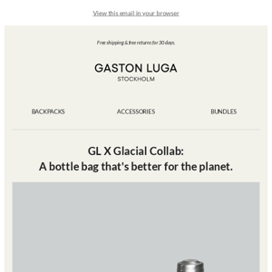 Introducing our sustainable bottle bag collaboration with Glacial.
