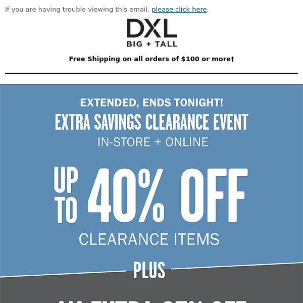 FINAL HOURS! EXTRA 25% Off Select Clearance Items Ends Soon!