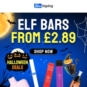 Halloween Vape Deals: 15% Everything (Except Disposables) Code:15OFF | Elf Bar from £2.89