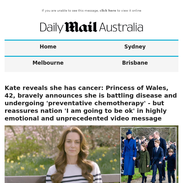 Kate reveals she has cancer: Princess of Wales, 42, bravely announces she is battling disease and undergoing 'preventative chemotherapy' - but reassures nation 'I am going to be ok' in highly emotional and unprecedented video message