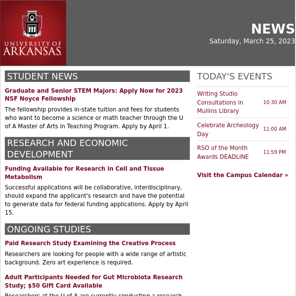 University of Arkansas News