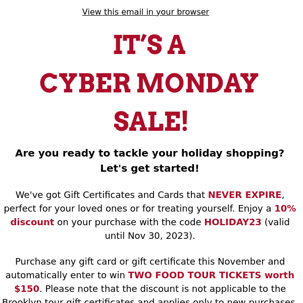 GET READY FOR CYBER MONDAY! 🎁