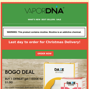 Last Day to order for Christmas Delivery