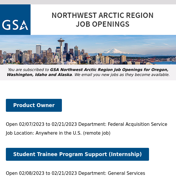 New/Current Job Opportunities in the GSA Northwest Arctic Region