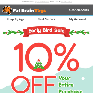10% Off Early Holiday Shopping!