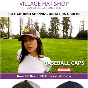 New 47 Brand MLB Baseball Caps | FREE Ground USA Shipping