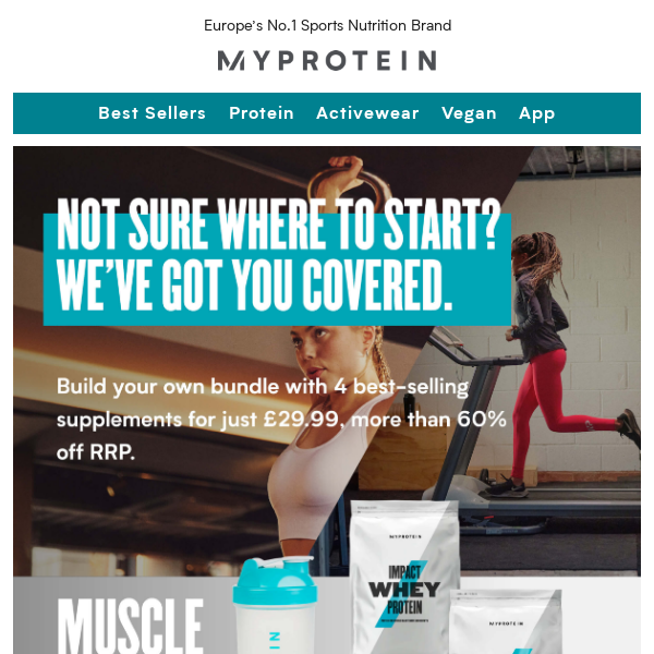 Nutrition tailored to you. Build a bundle at over 60% off