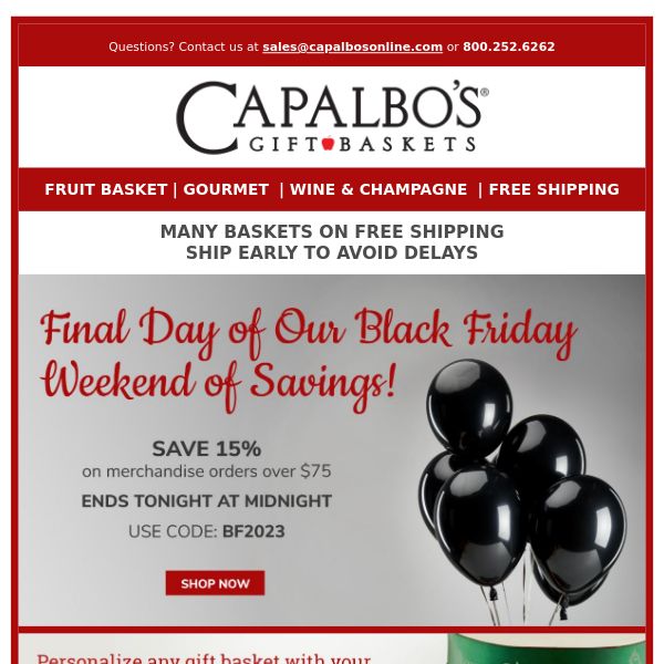 Last Call – Black Friday Weekend Sale – Save 15%