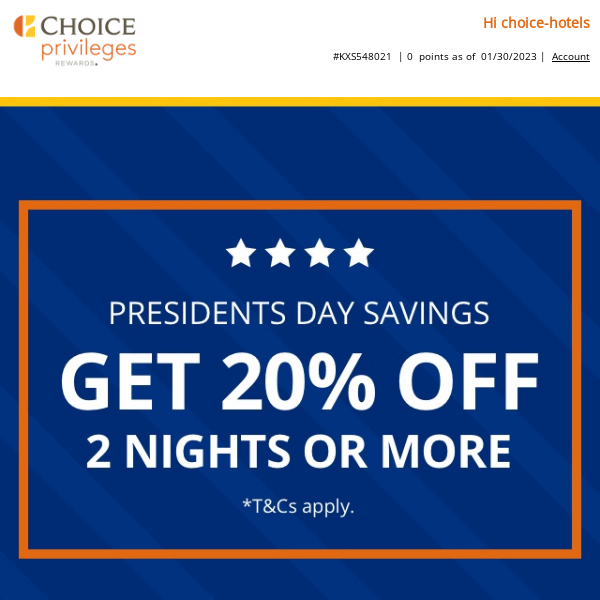 Get 20% Off 2 Nights Or More