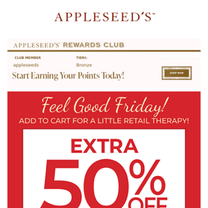 We're Toasting Friday With Extra 50% Savings