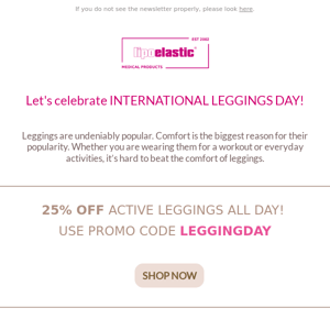 25% off ACTIVE leggings