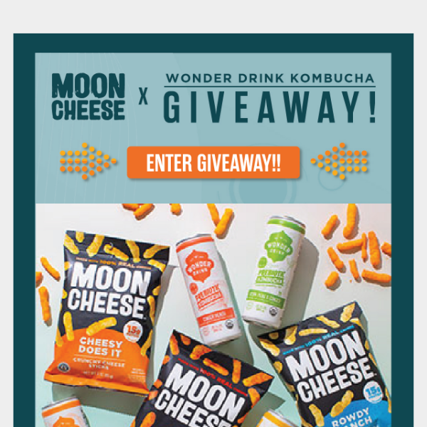 Win a prize pack from Moon Cheese + Wonder Drink Kombucha!