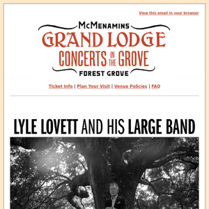 NEW show: An evening with Lyle Lovett!