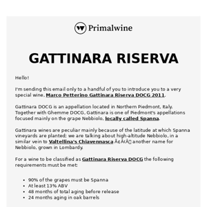 🇮🇹 A very special wine, Gattinara Riserva 2011