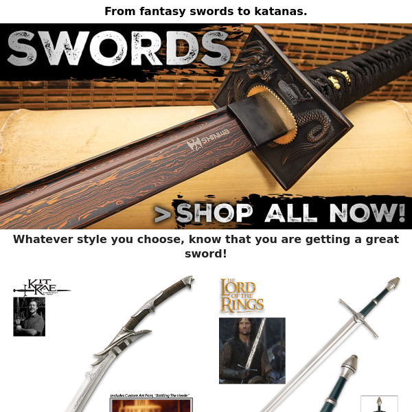 High quality Swords for sale.