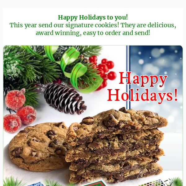 Send our cookies this Holiday Season 🤶