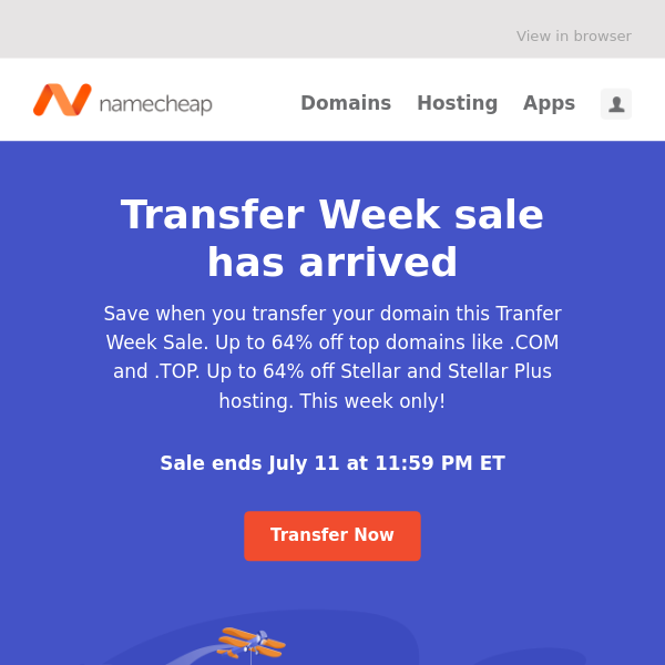 Heads Up: Domain Transfer Sale Starts Now
