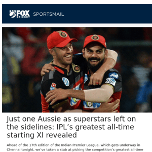 Just one Aussie as superstars left on the sidelines: IPL’s greatest all-time starting XI revealed