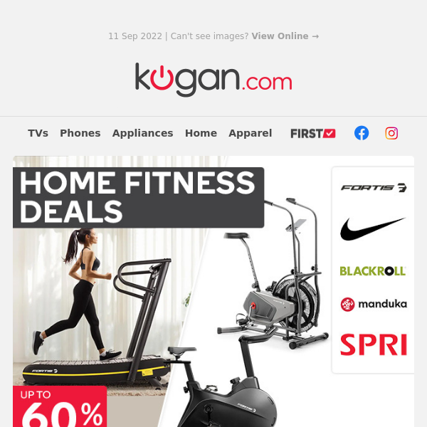 Up to 60% OFF Fitness Equipment* - Treadmills, Rowing Machines & More