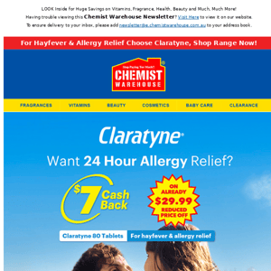For Hayfever & Allergy Relief Choose Claratyne, Shop Range Now!