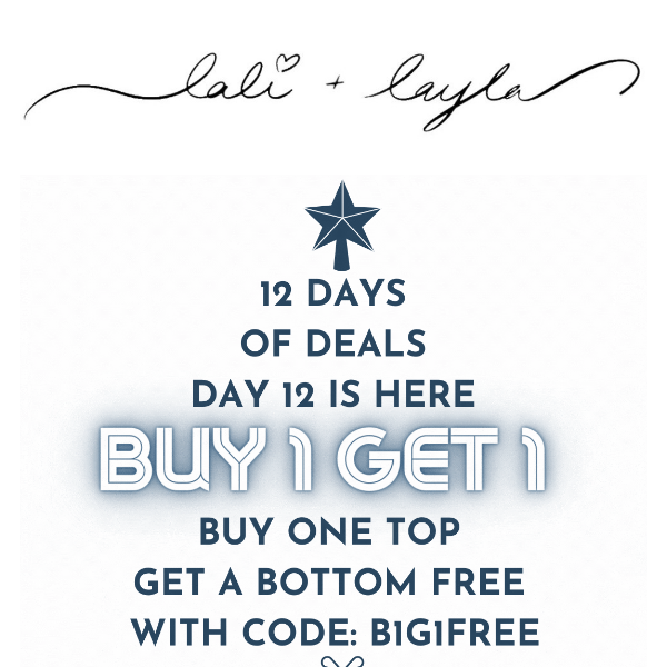 BUY 1 GET 1 FREE 🎁 Buy Any Top And Get A Pair Of Bottoms FREE!