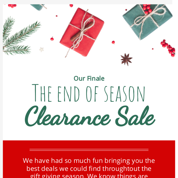 The Finale ~End of the season clearance