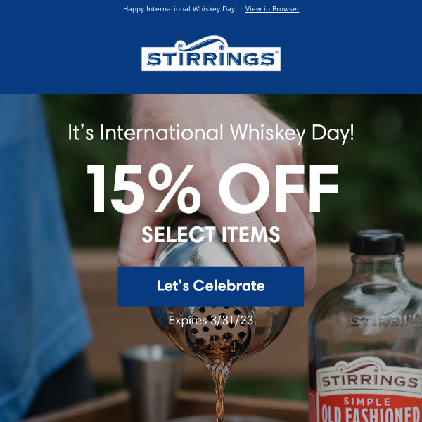 Whiskey lovers rejoice - 15% OFF!