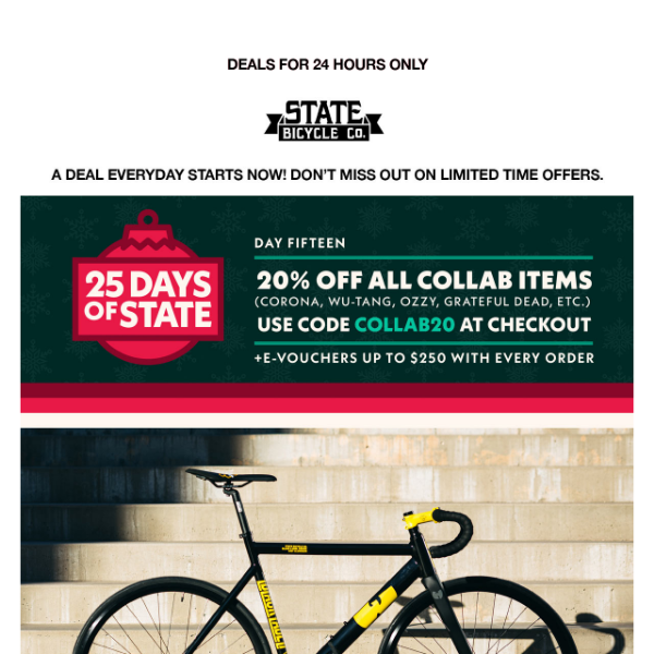 🔔 25 Days Of State 🎁 Today: 20% Off Collabs 🤝