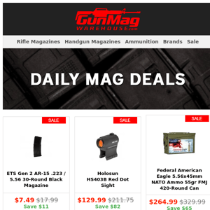 You've Got Deals Waiting For You | ETS 9mm Glock 32rnd Mag Only $7.49