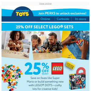 25% Off Select LEGO® Sets!