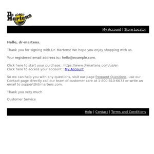 Dr. Martens Customer Registration 