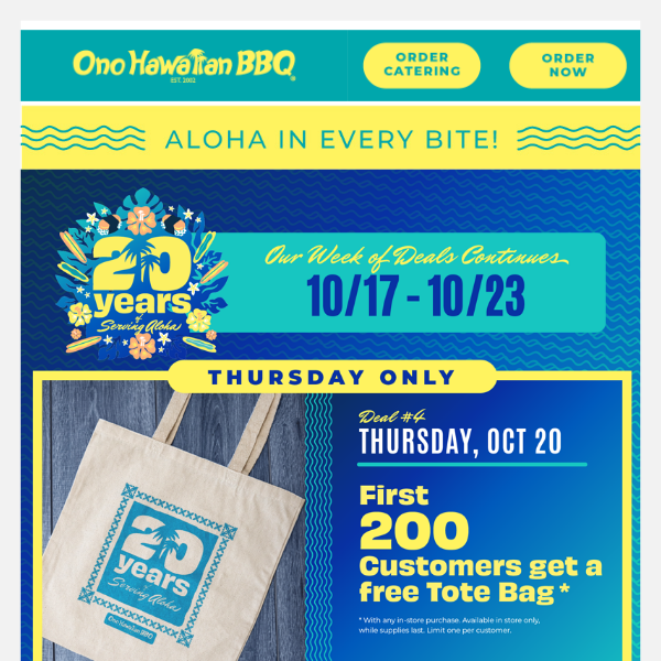 Day 4: Free 20 Year Tote Bag