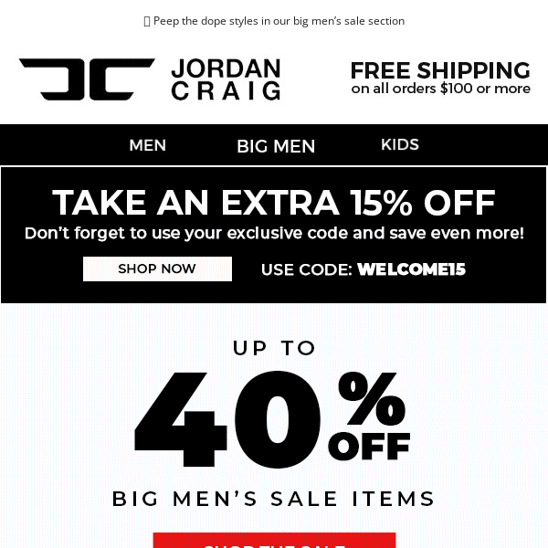 A Lil Something for Big Men: Up to 45% OFF