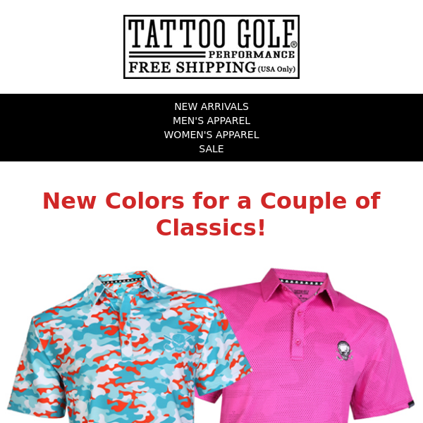 New Cool-Stretch Men's Golf Shirts