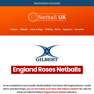 Discover Gilbert's England Roses Netballs 🏐