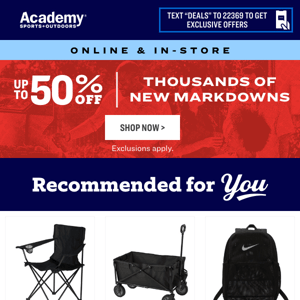 Up to 50% Off Thousands of New Markdowns